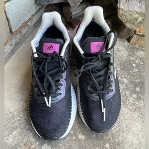 Adidas Solar Ride Core Black Real Magenta Sneakers with Breathable Mesh Sz-8.5.P